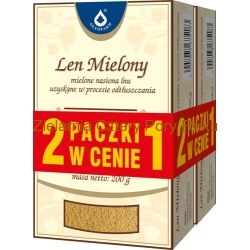 Len mielony odtłuszczony 2x200g Siemię lniane mielone Oleofarm